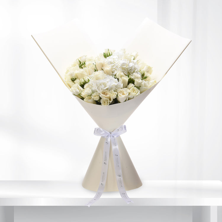 Pearl White Rose Bouquet