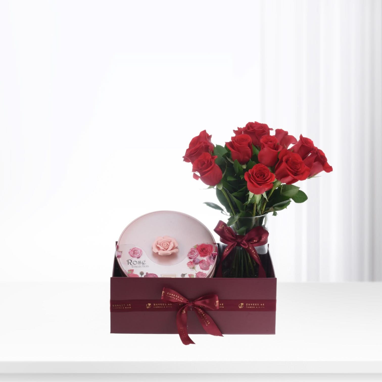 12 Red Roses Chocolate Combo - Zuvees.ae
