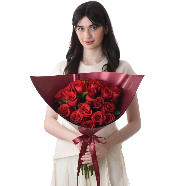 24 Red Roses Bouquet Cake Combo - Zuvees.ae