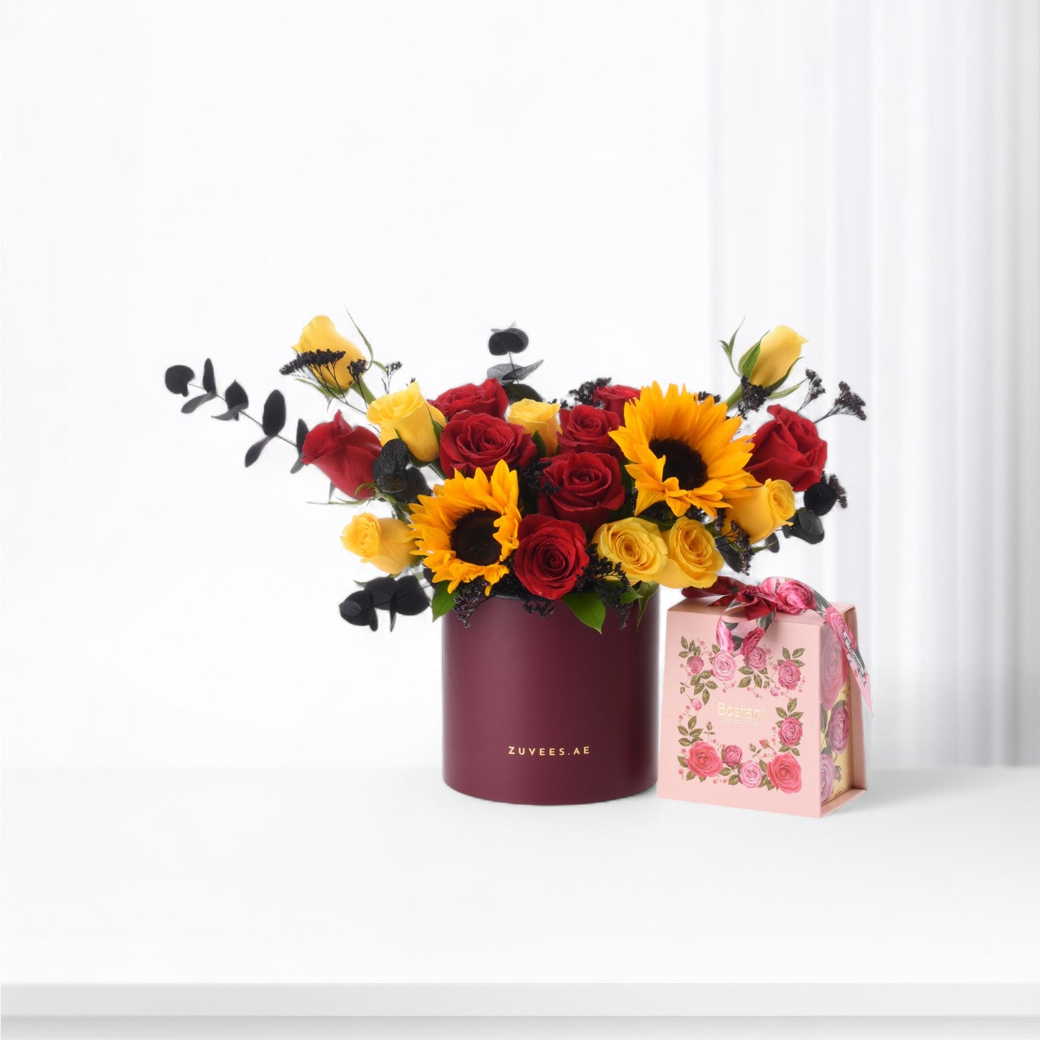 Crimson Sol Bloom Box with Bostani Chocolates