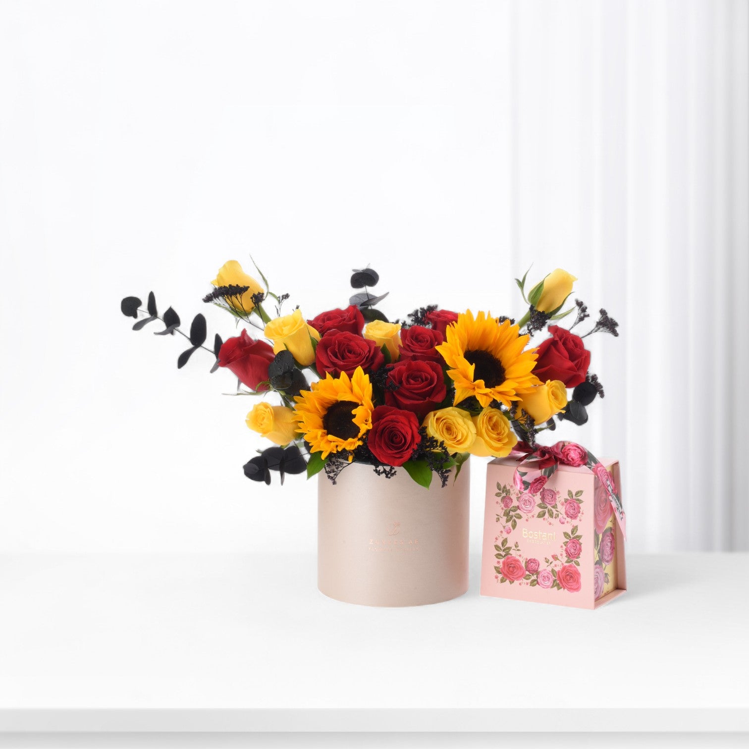 Crimson Sol Bloom Box with Bostani Chocolates