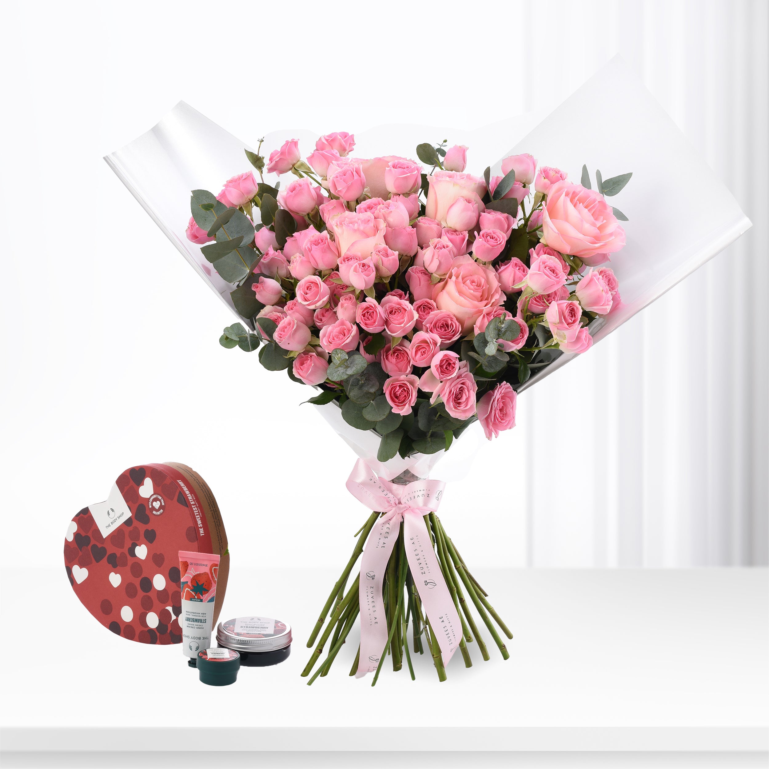 Pink Perfection Bouquet with Strawberry Gift Box