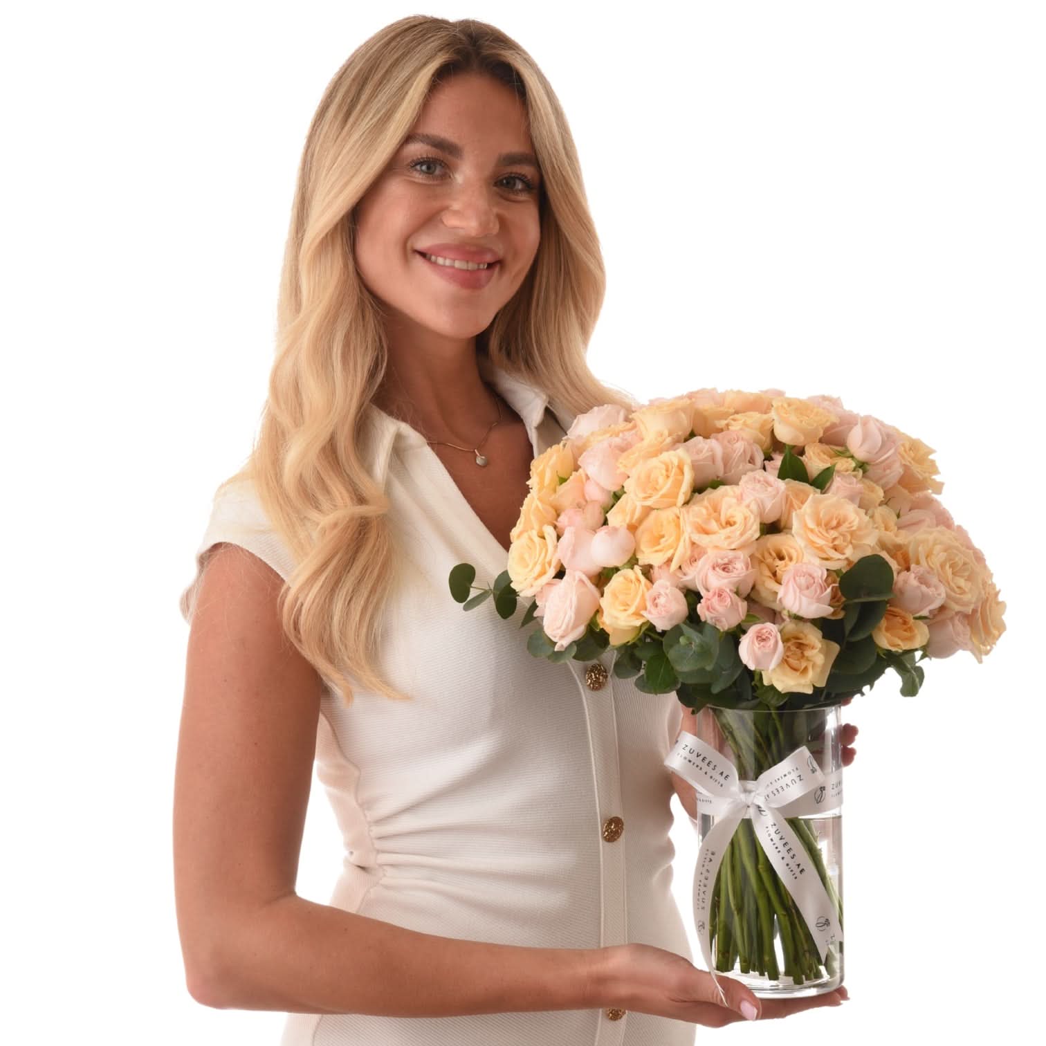 Blushing Dawn Glass Vase