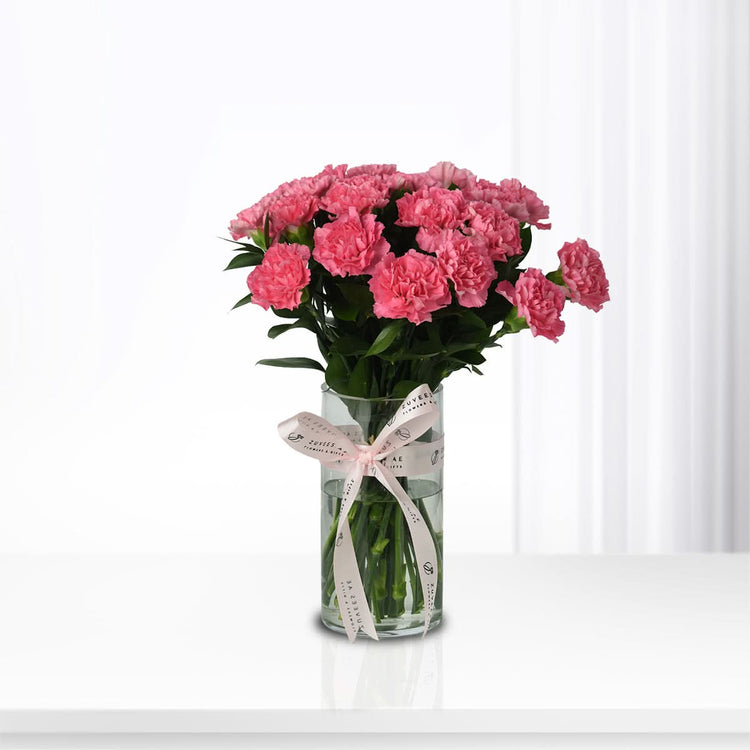 Carnations in Velvet Light Vase - Zuvees.ae