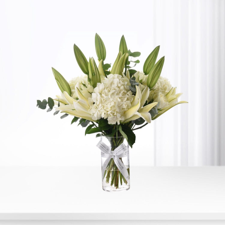 Celestial Bloom in Glass Vase