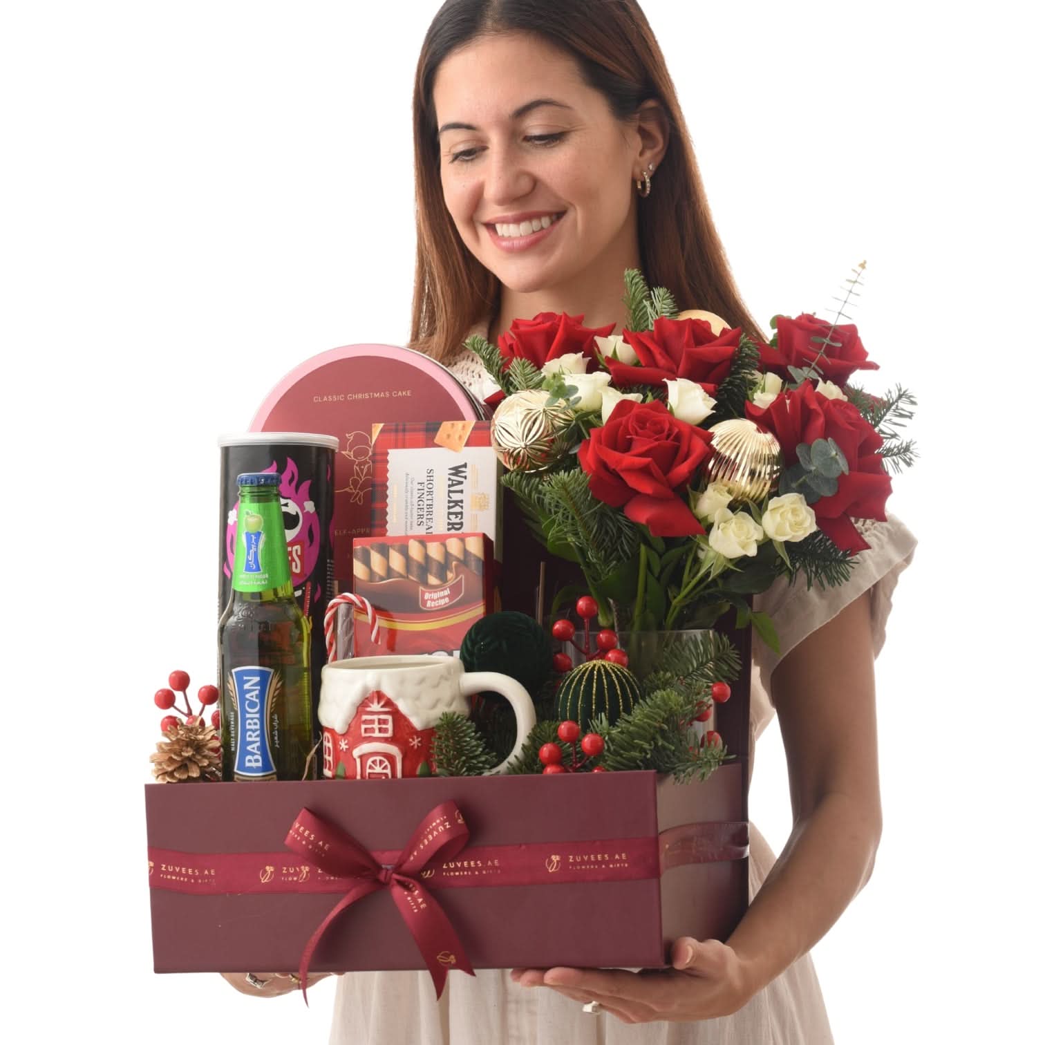 Christmas Bloom & Treats Hamper Box