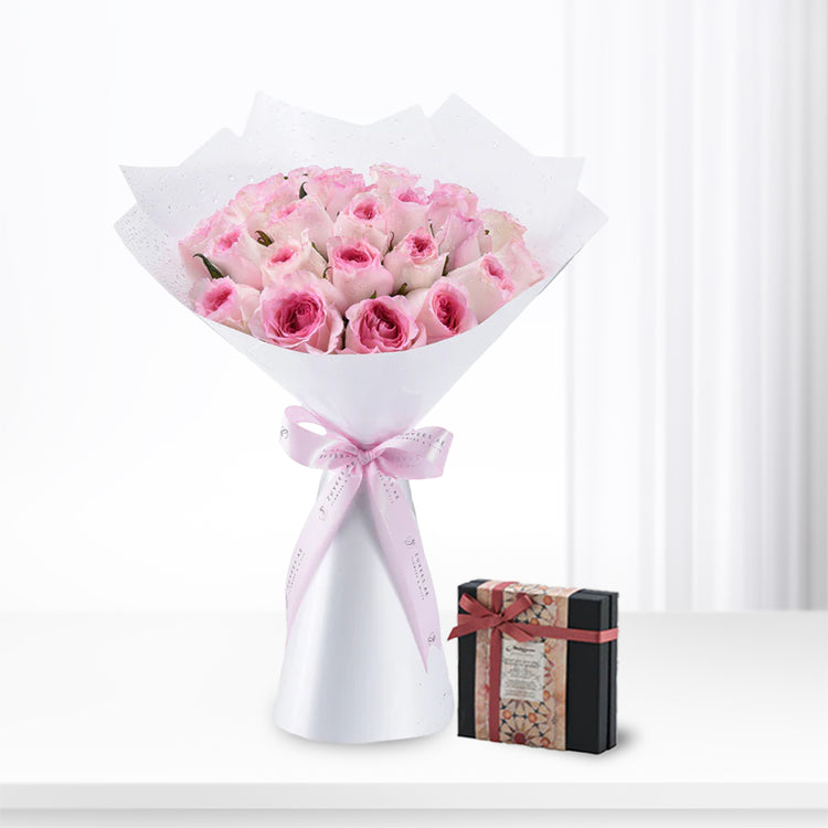 Enchanting Pink Rosebud Chocolates Combo - Zuvees.ae