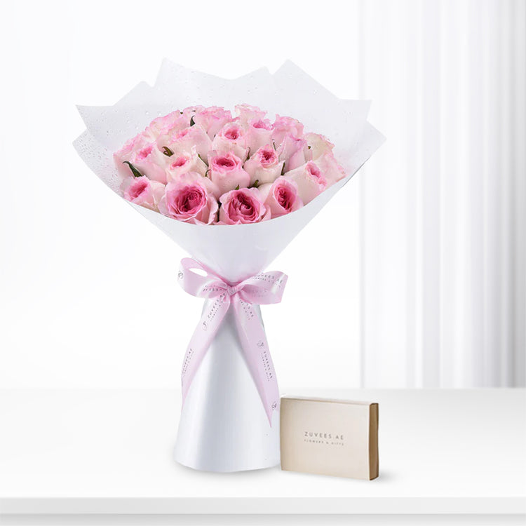Enchanting Pink Rosebud Chocolates Combo - Zuvees.ae