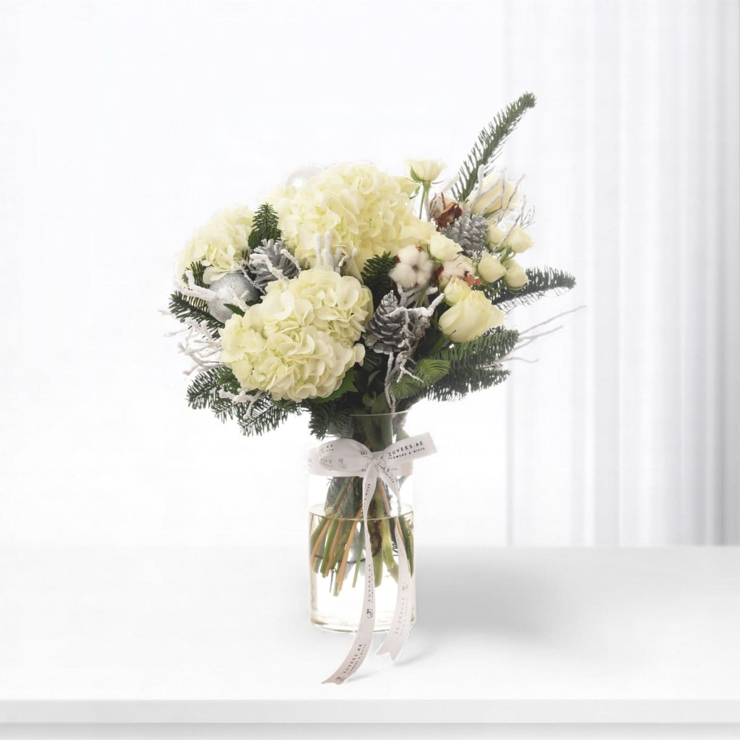 First Snow of Christmas in Vase