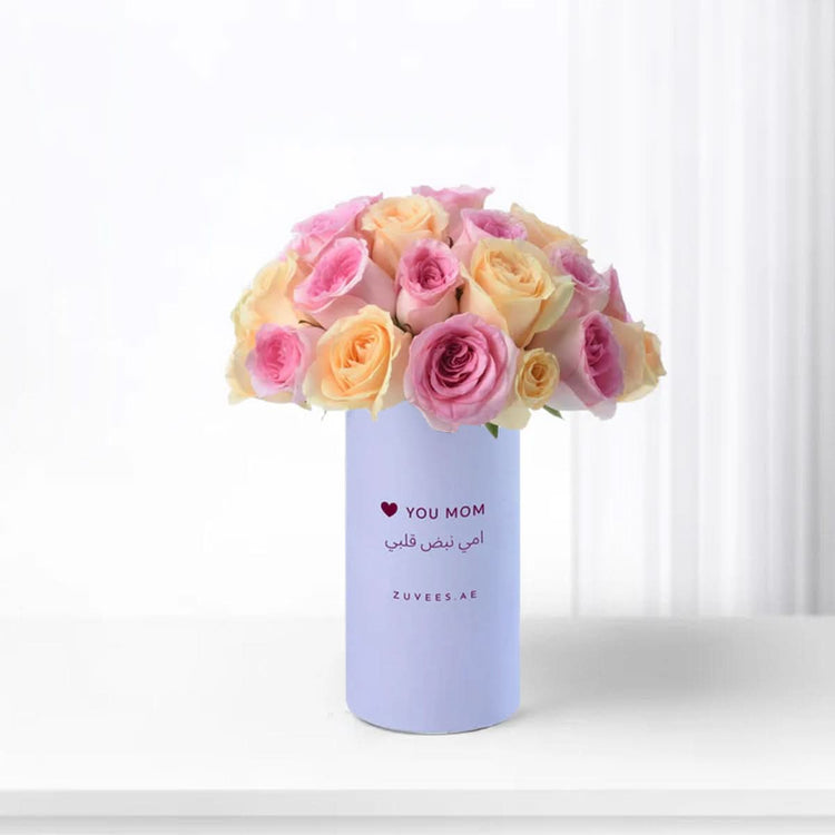 Peach & Pink Delight Vase To Mom - Zuvees.ae