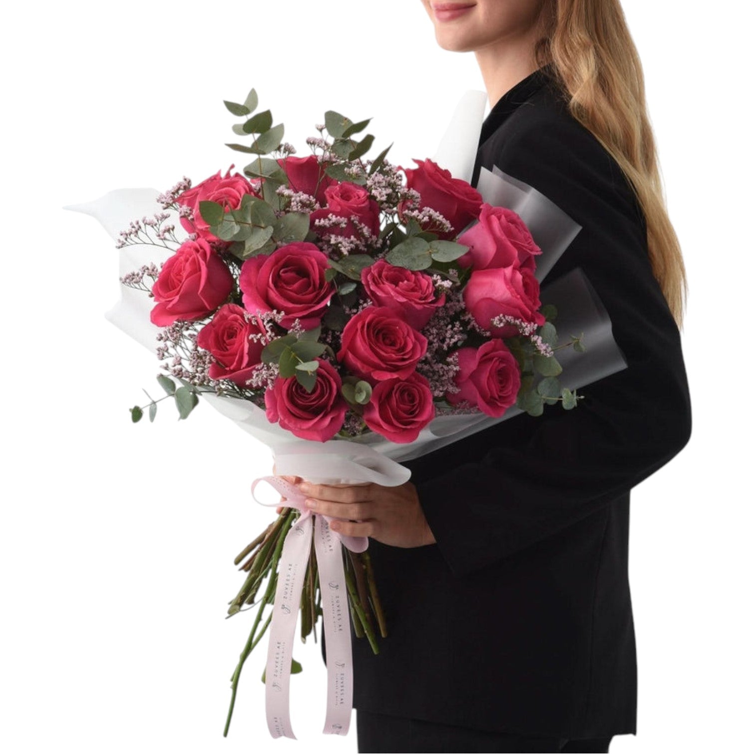 Pink Floyd Roses & Strawberry Heart Gift Box - Zuvees.ae