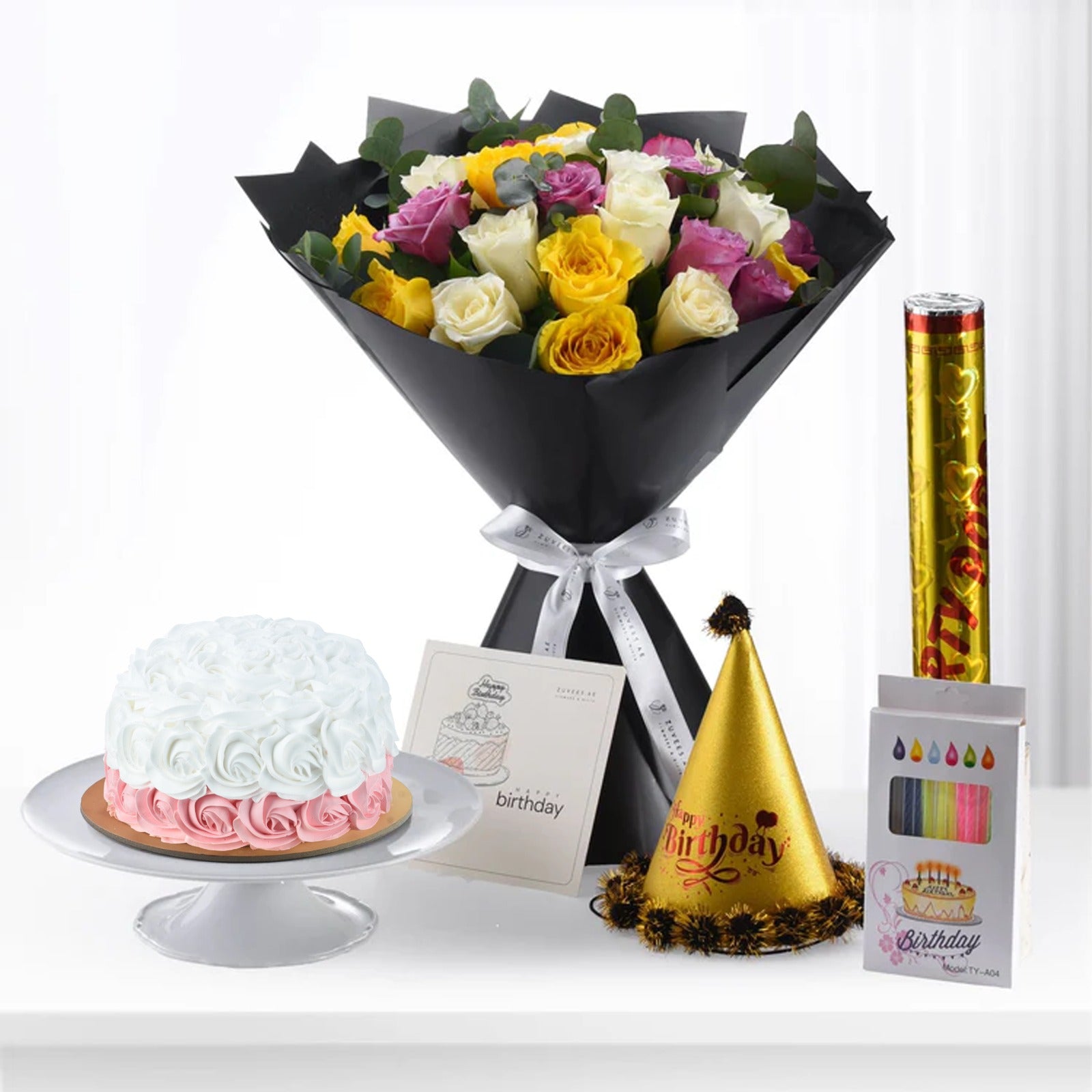 Radiant Rhapsody Bouquet Birthday Bundle - Zuvees.ae