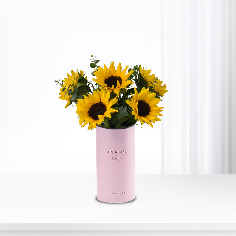 Sunflower Symphony It’s A Girl Vase - Zuvees.ae