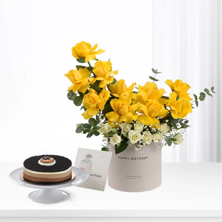 Sunshine & Snowflakes Birthday Box Cake Combo - Zuvees.ae