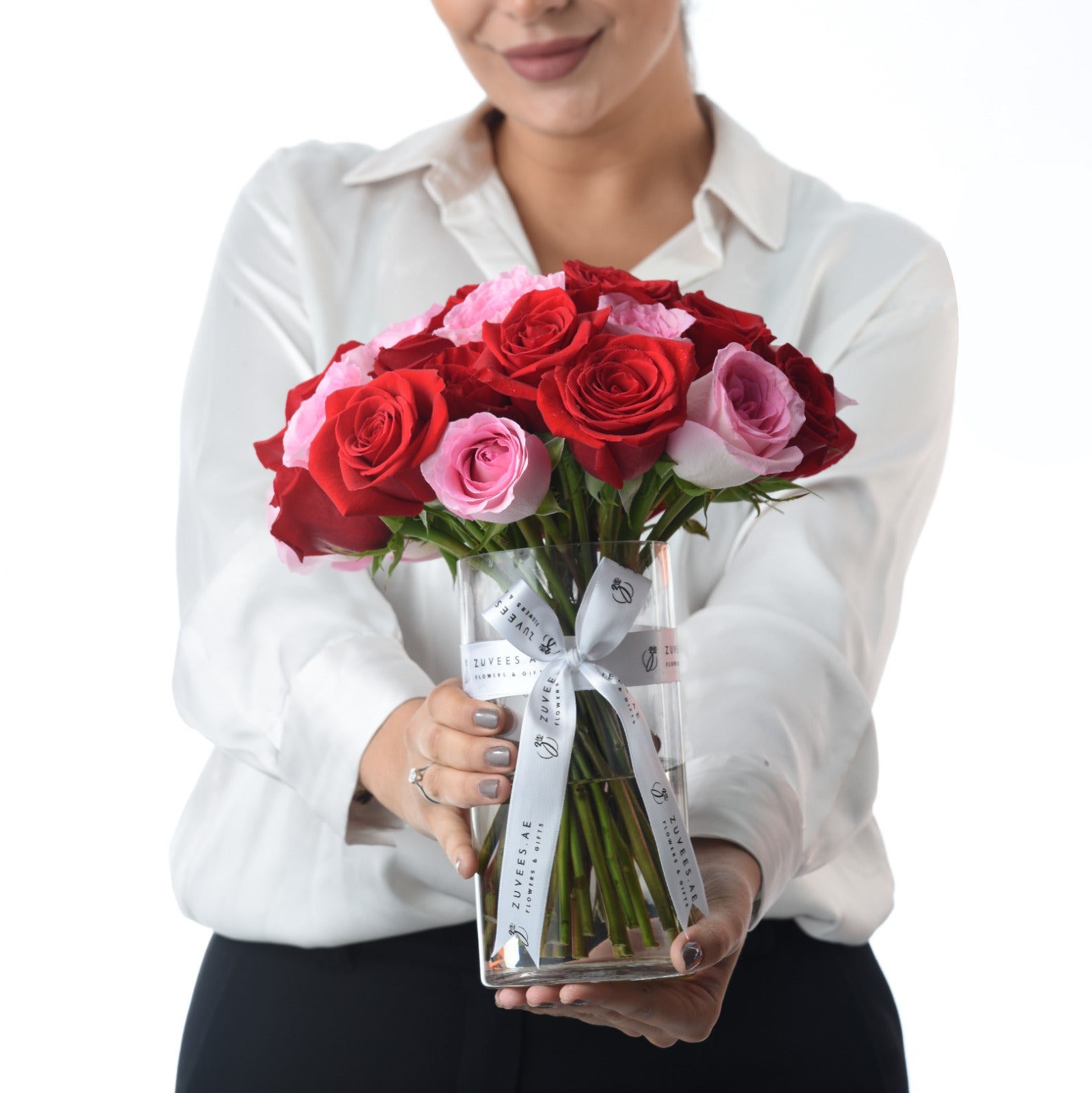 Red & Pink Elegance Vase Arrangement