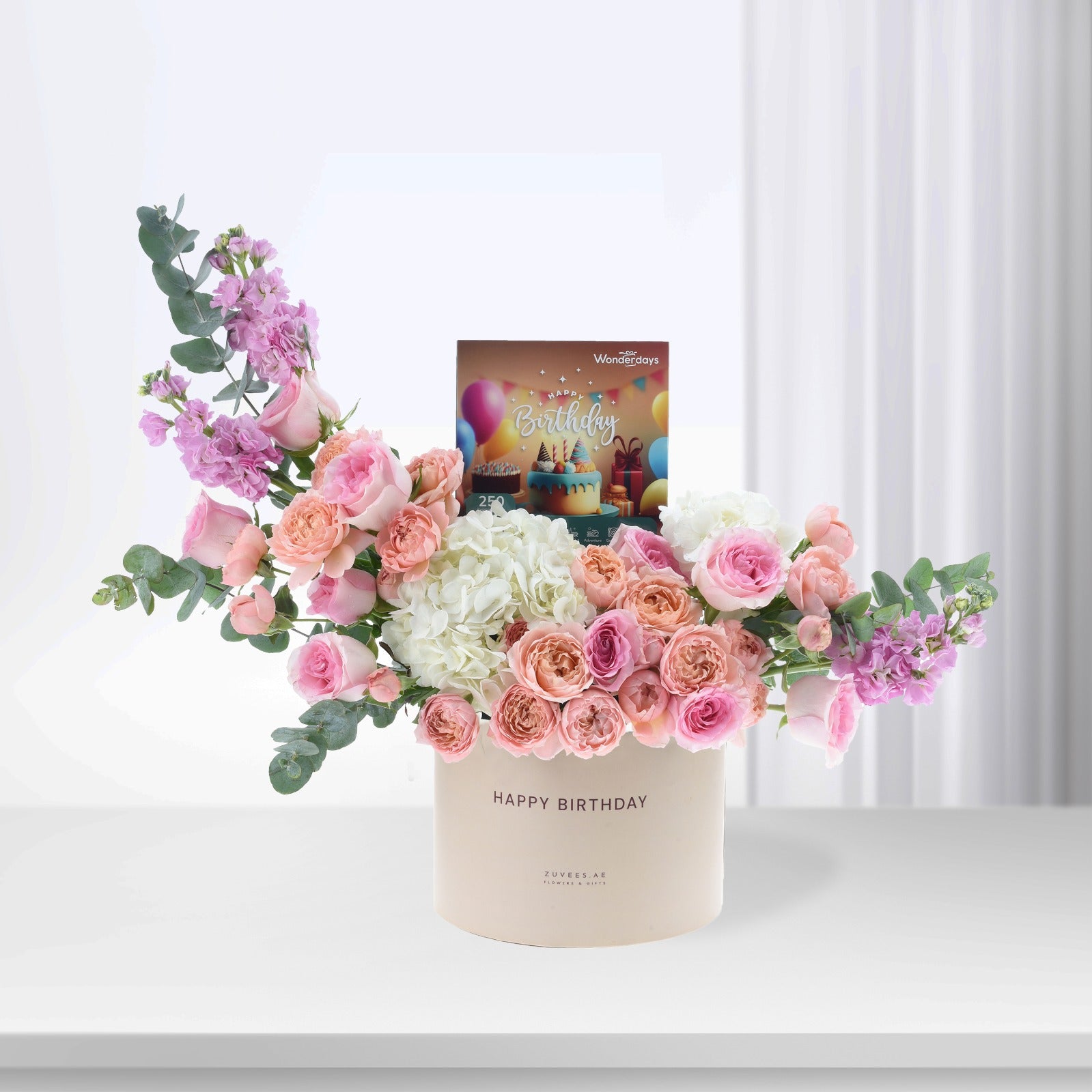 Pink Elegance Birthday Bloom Experience Box – Flowers & Wondergifts