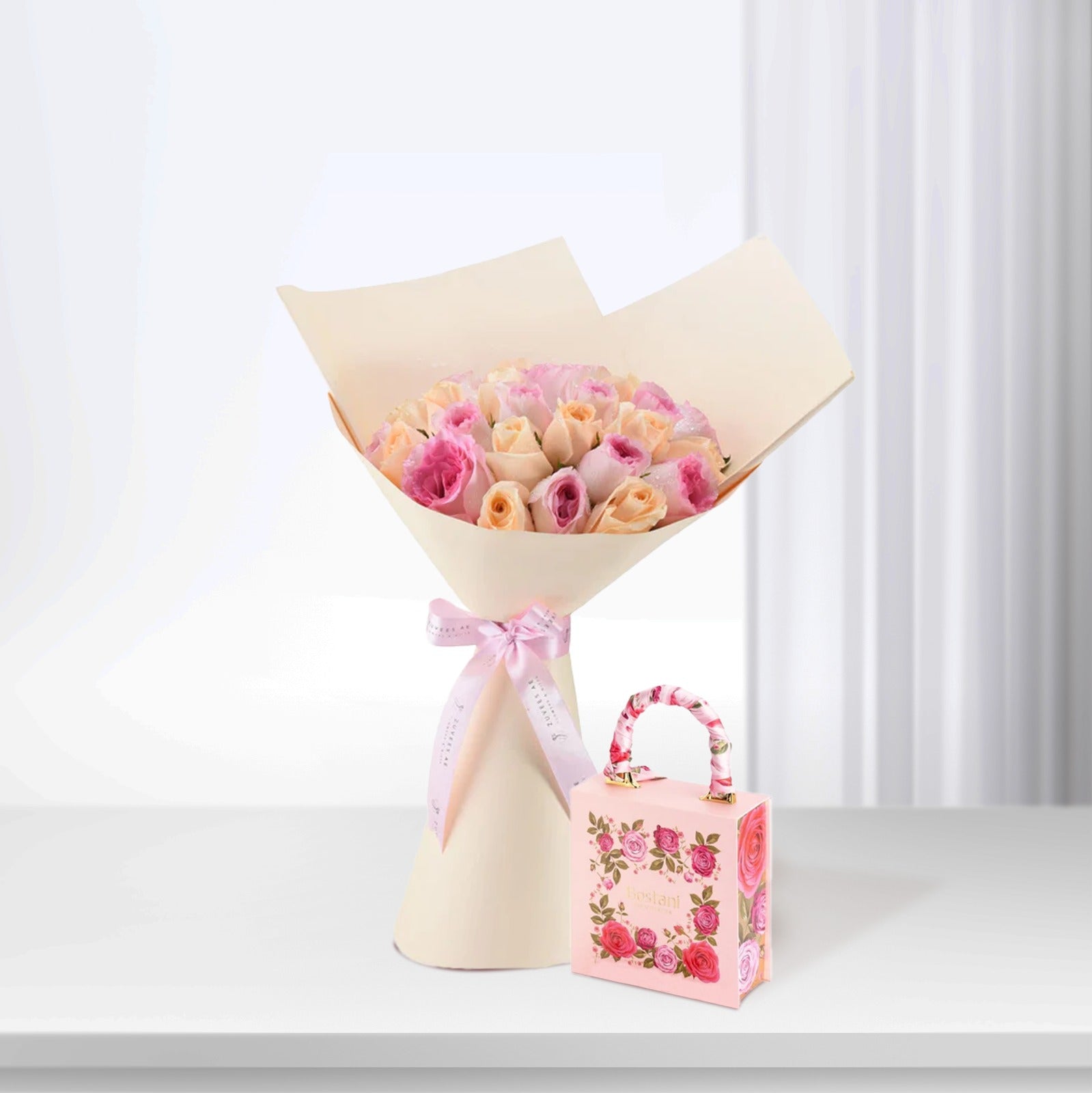 Peach & Pink Delight with Chocolate Combo