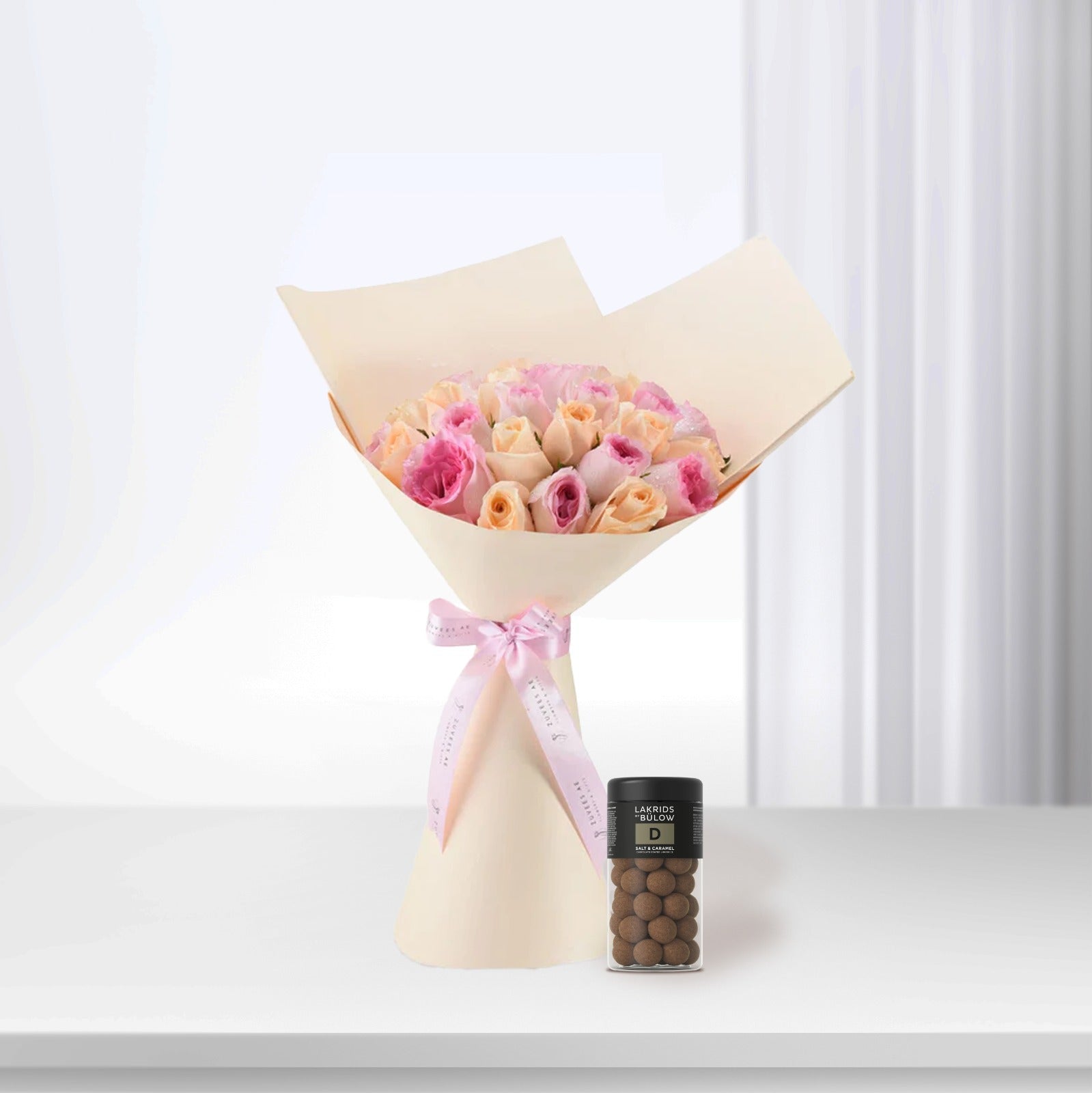 Peach & Pink Delight with Chocolate Combo