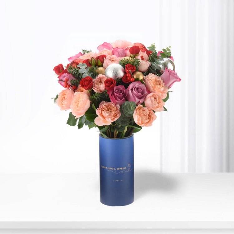 Winter Wishes Rose Vase