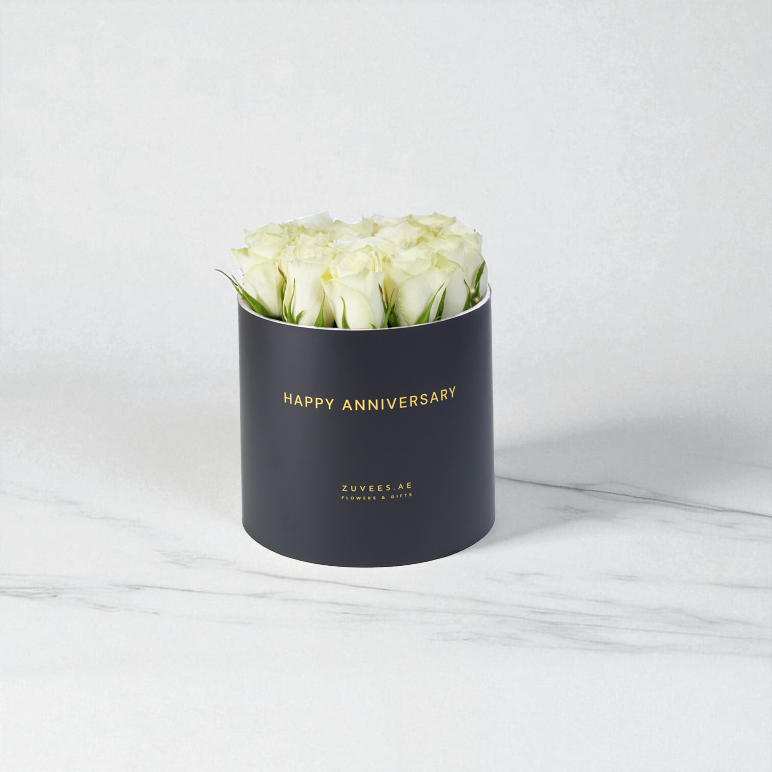 White Charm Birthday Roses Box