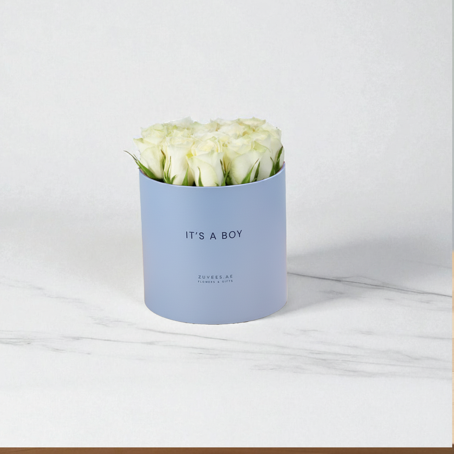 White Charm Birthday Roses Box