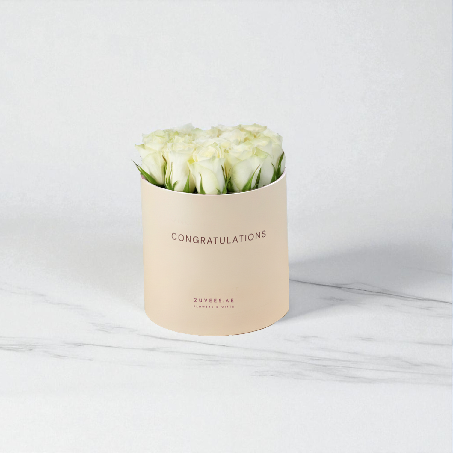 White Charm Birthday Roses Box