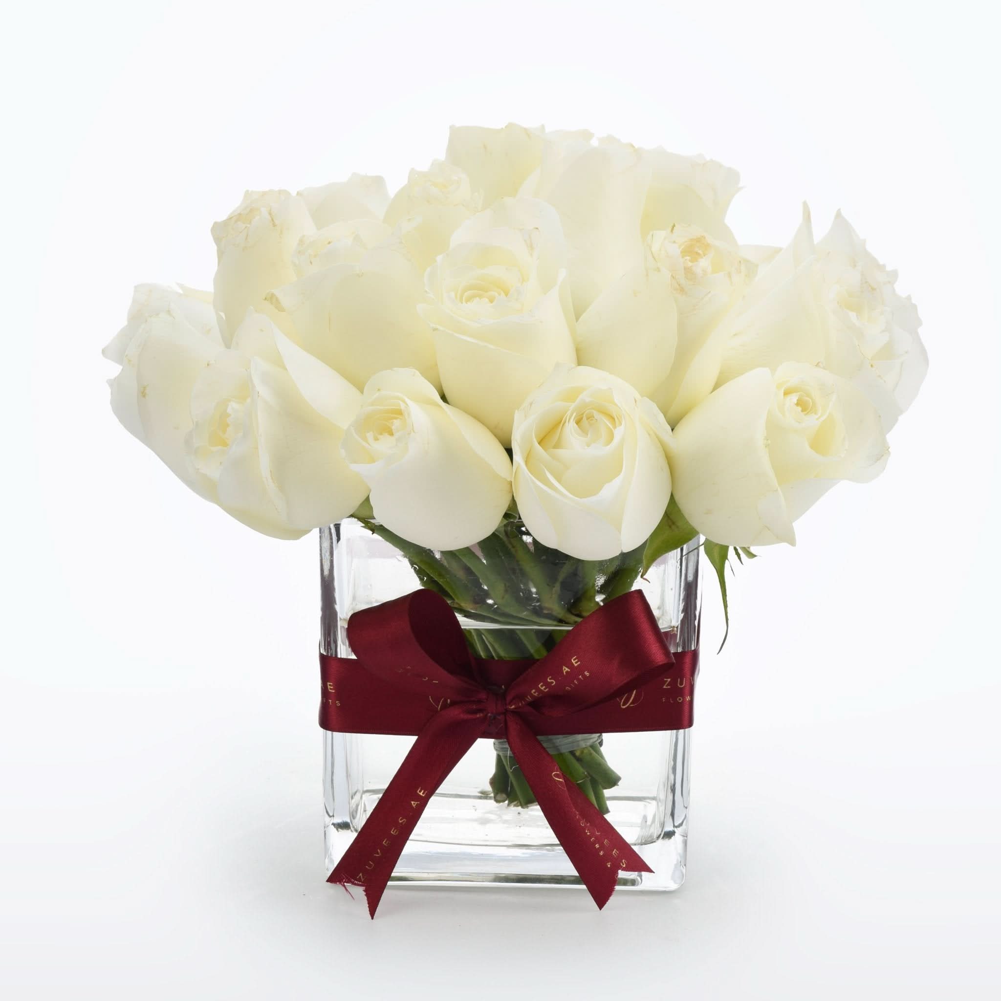Eternal White in Glass Vase - Zuvees.ae