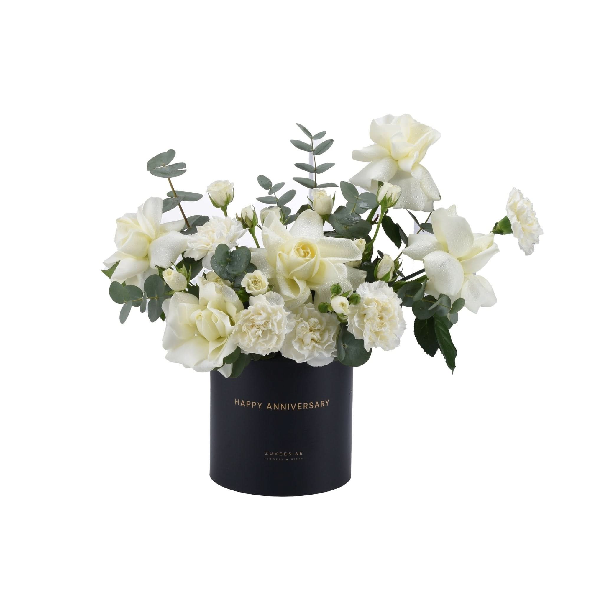 Ethereal White Bloom Anniversary Box - Zuvees.ae