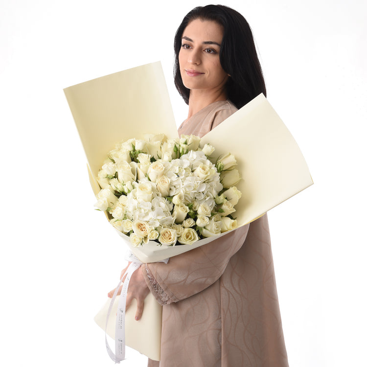 Pearl White Rose Bouquet