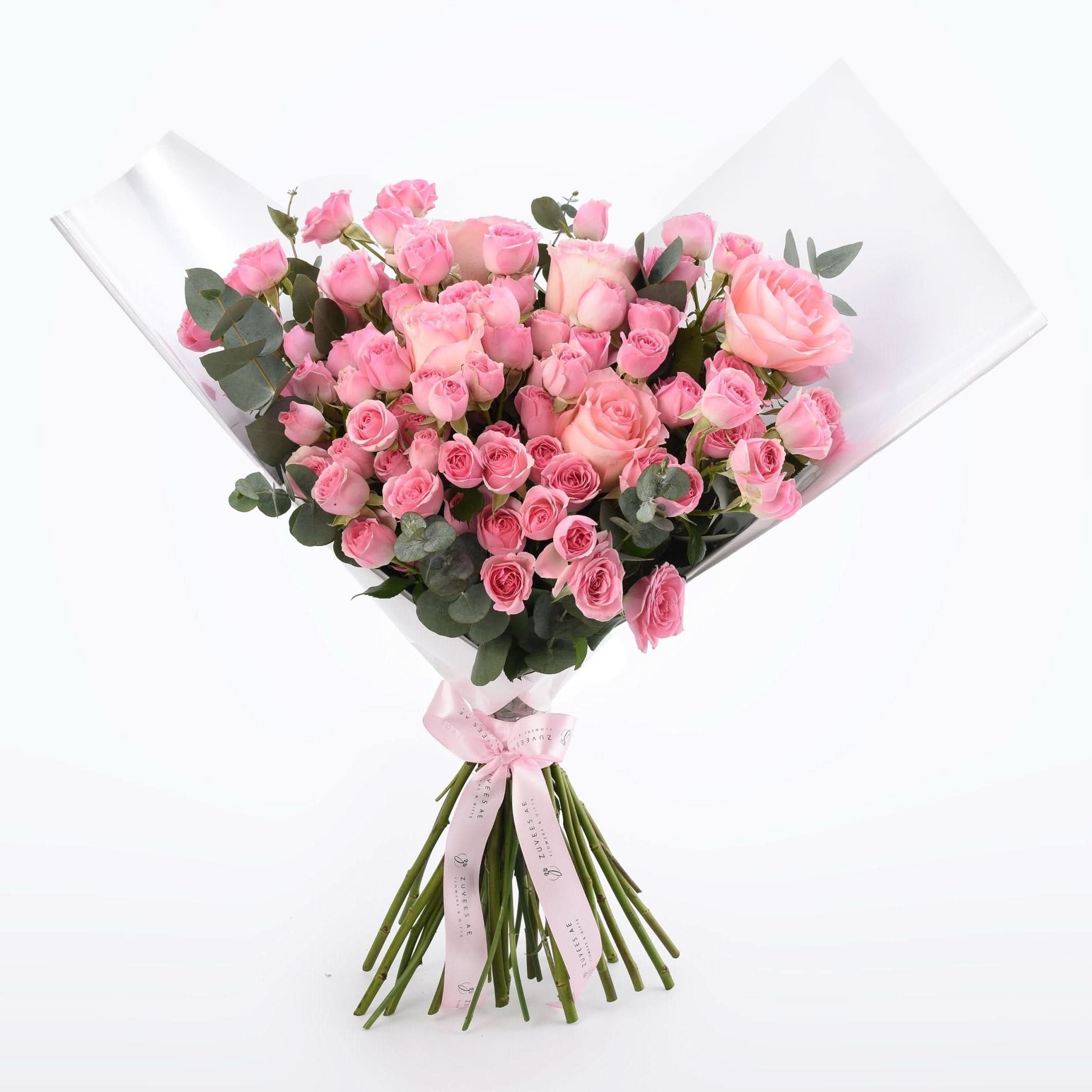 Pink Perfection with Chocolate Cake - Zuvees.ae