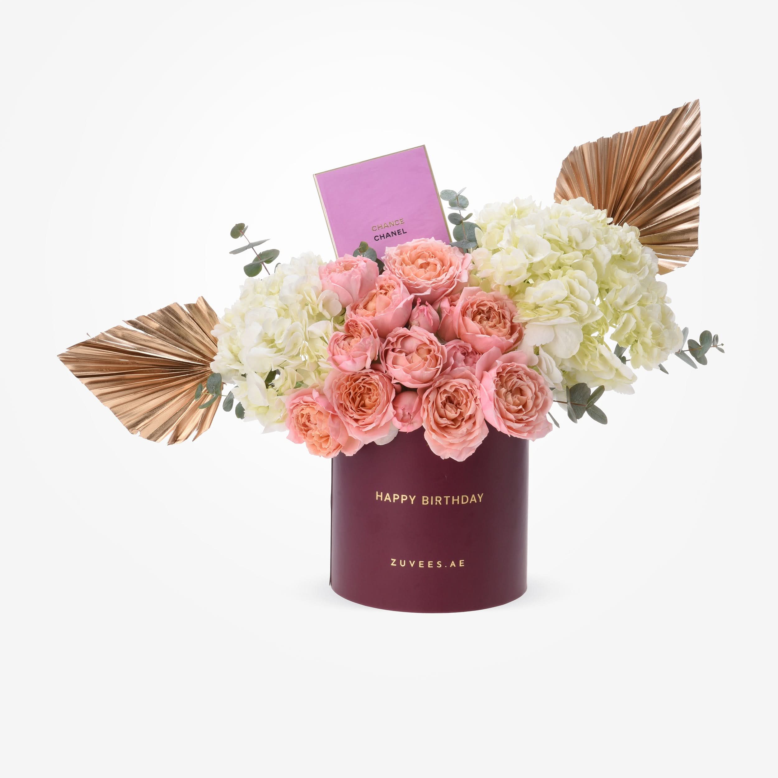 Golden Peach – Birthday Bloom Box with Fragrance