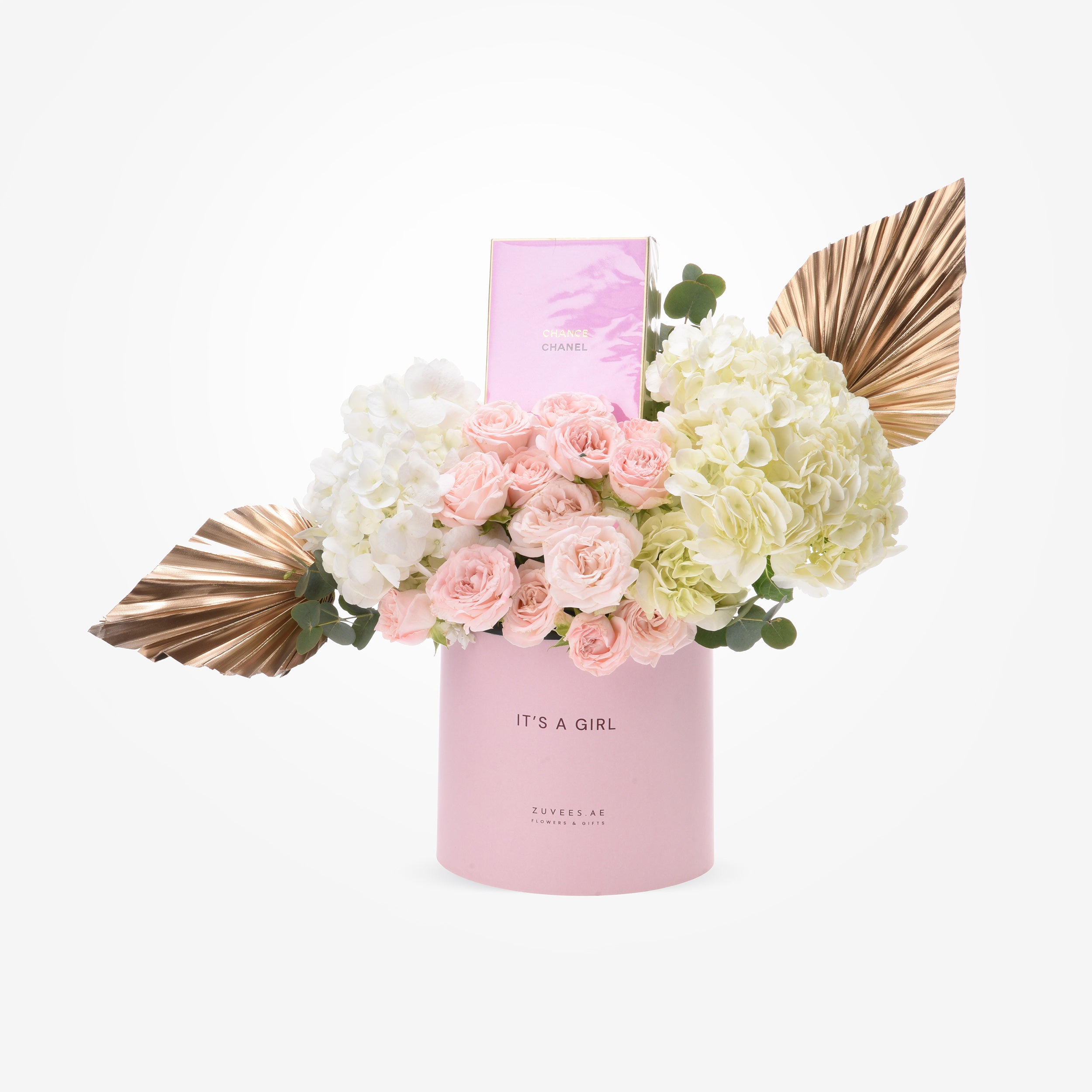 Golden Grace – It’s a Girl Flower Box with Chanel Chance
