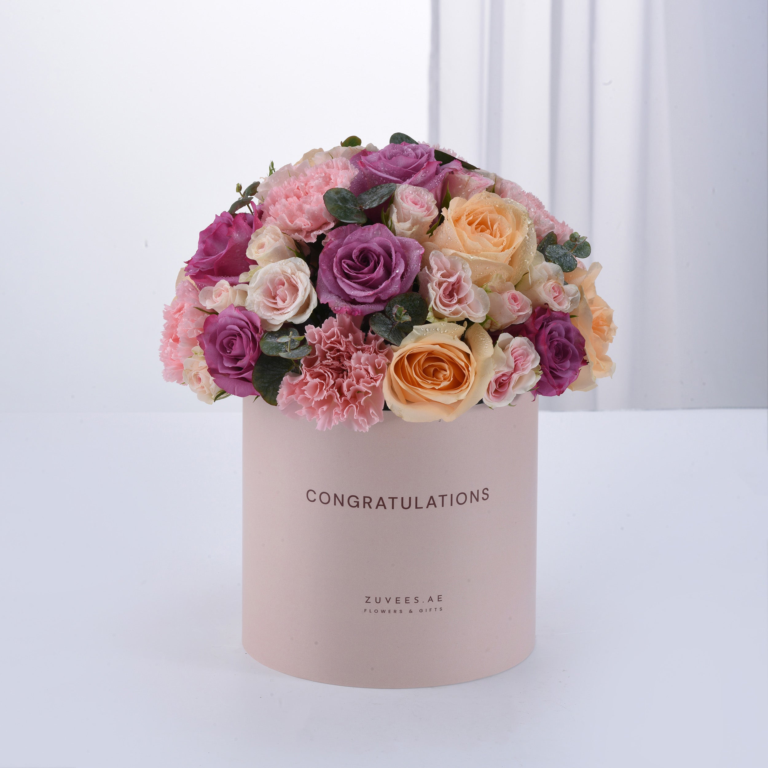 Blush & Lavender Congratulations Bloom Box - Zuvees.ae