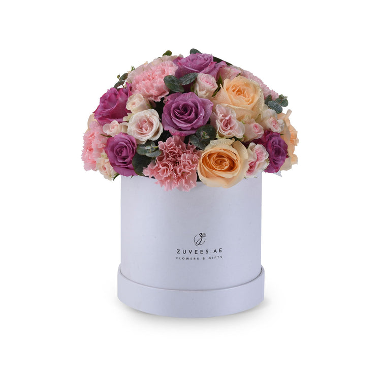 Blush & Lavender White Bloom Box - Zuvees.ae