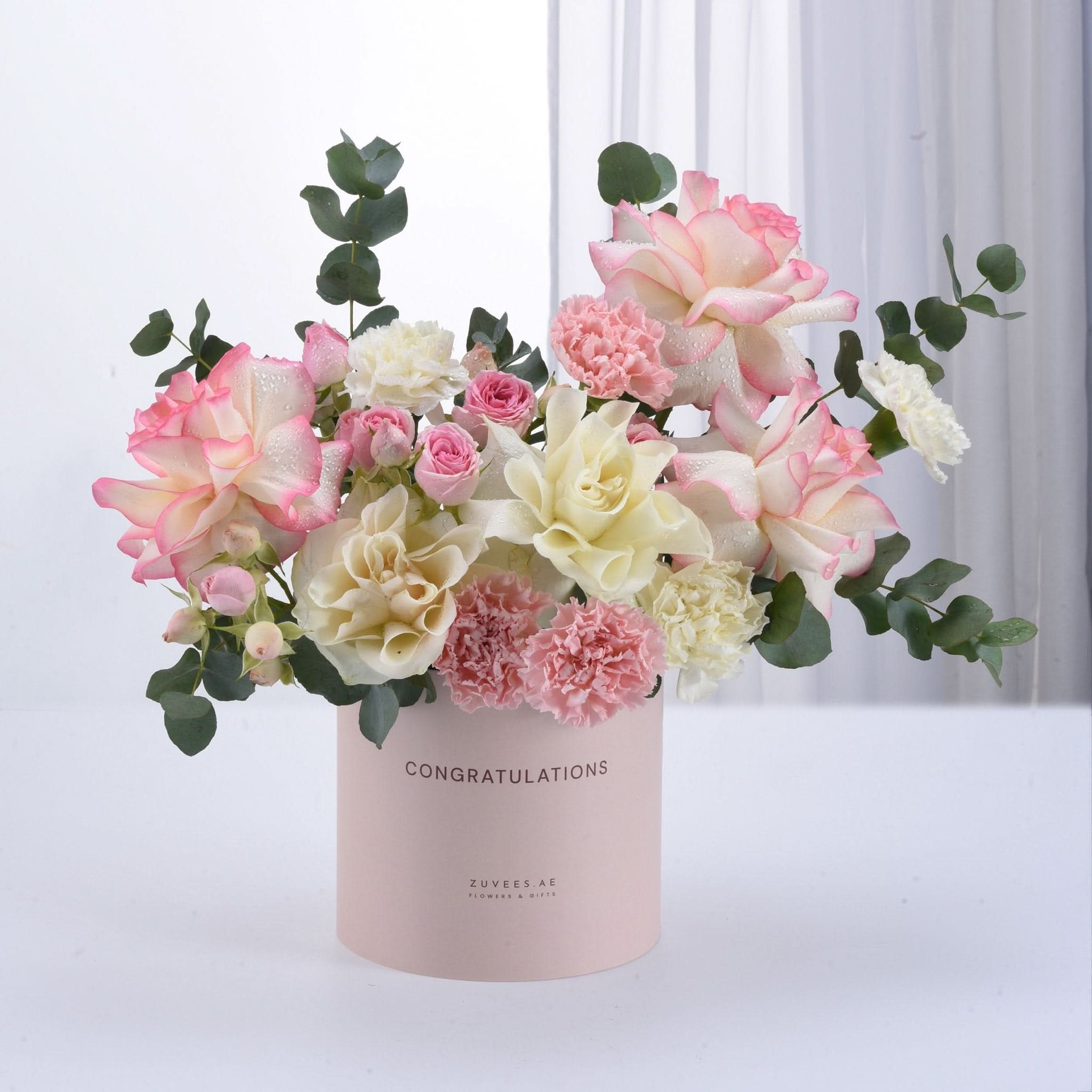Blush Serenity Congratulations Bloom Box - Zuvees.ae