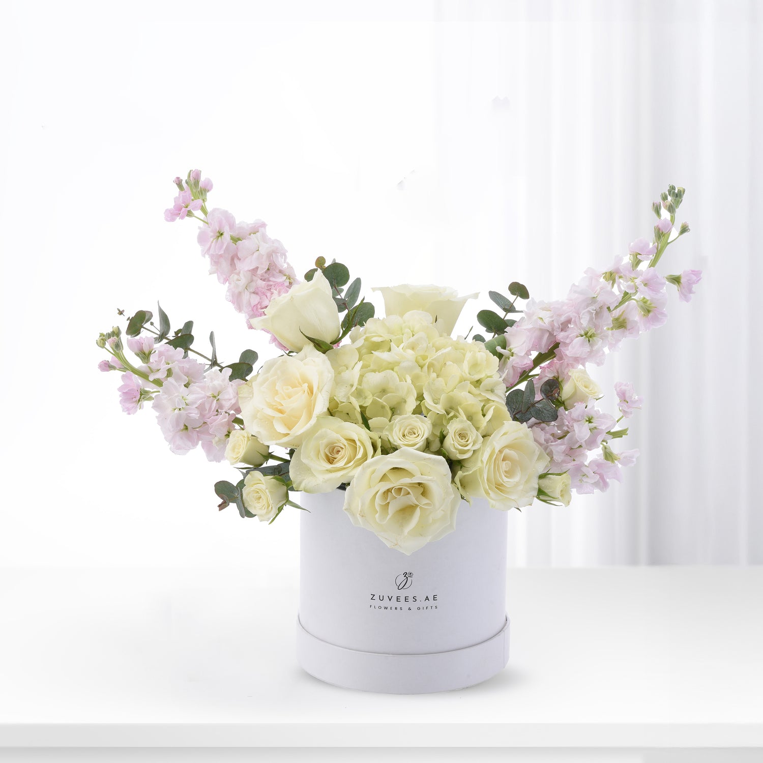 Frosted Elegance In White Bloom Box - Zuvees.ae