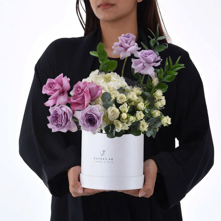 Lavender Dreams White Bloom Box - Zuvees.ae