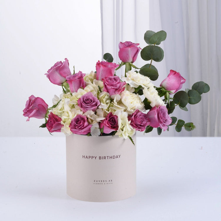 Royal Amethyst Birthday Bloom Box - Zuvees.ae