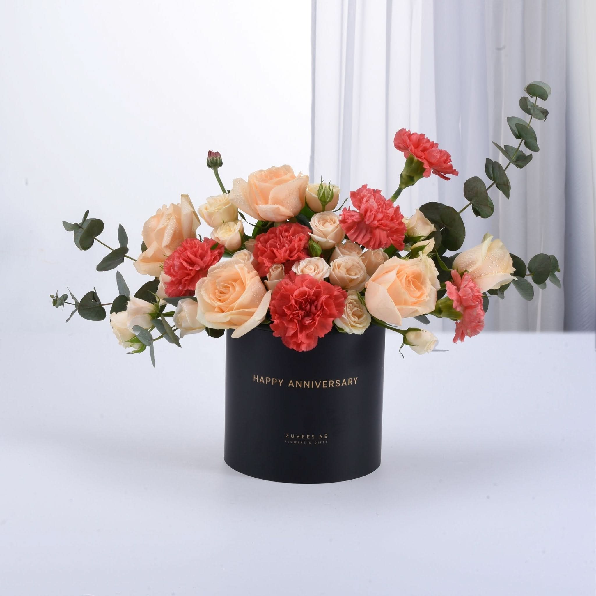 Sunset Bliss Anniversary Bloom Box - Zuvees.ae