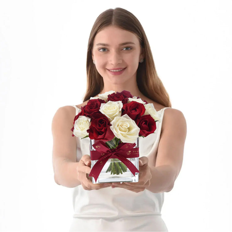 The Perfect Pair In Glass Vase - Zuvees.ae