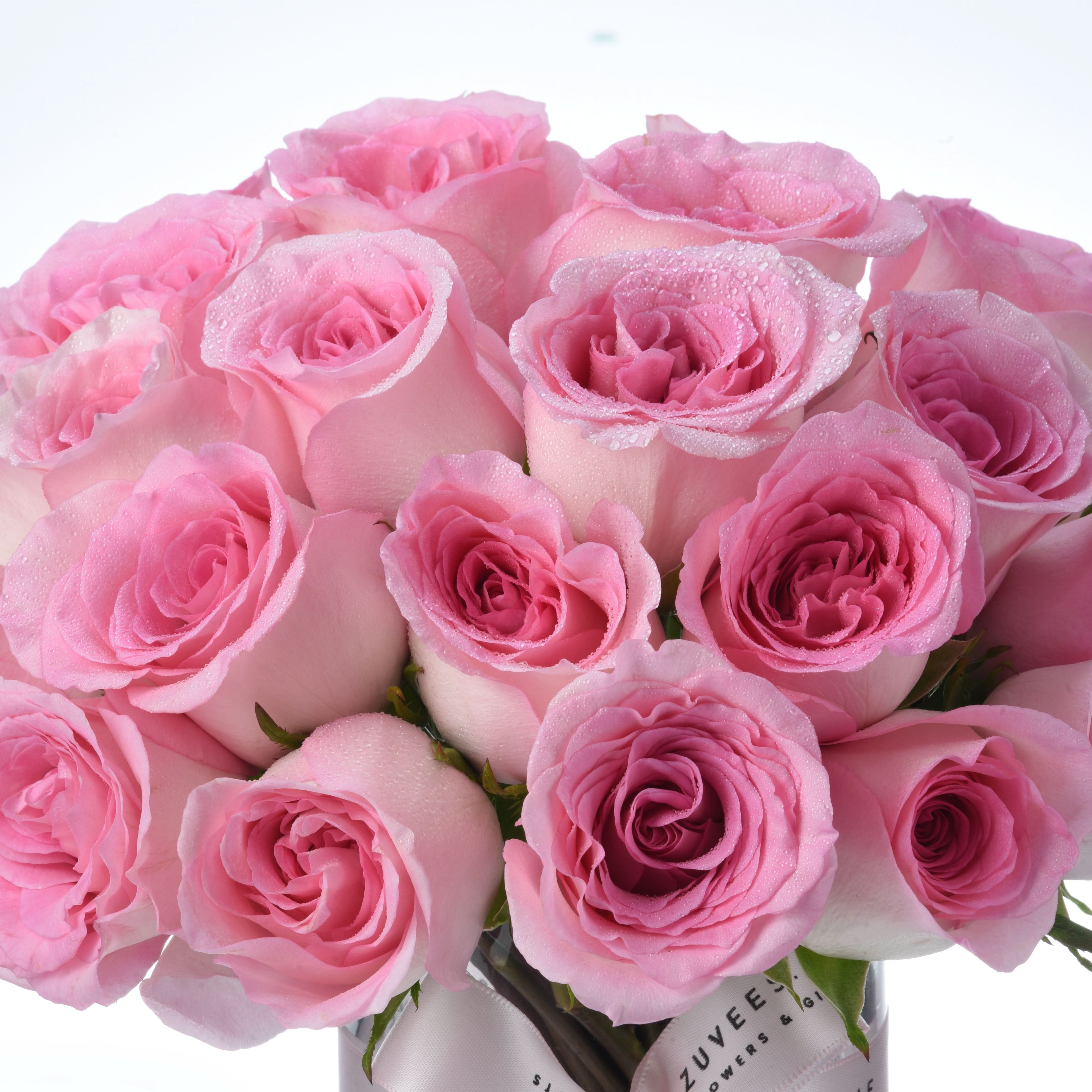 Pink Symphony In Glass Vase