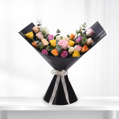 Modern Melange Mix Roses Bouquet