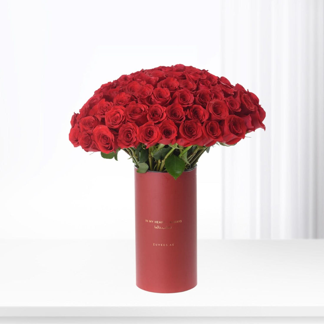 101 Red Roses In My Heart Vase - Zuvees.ae