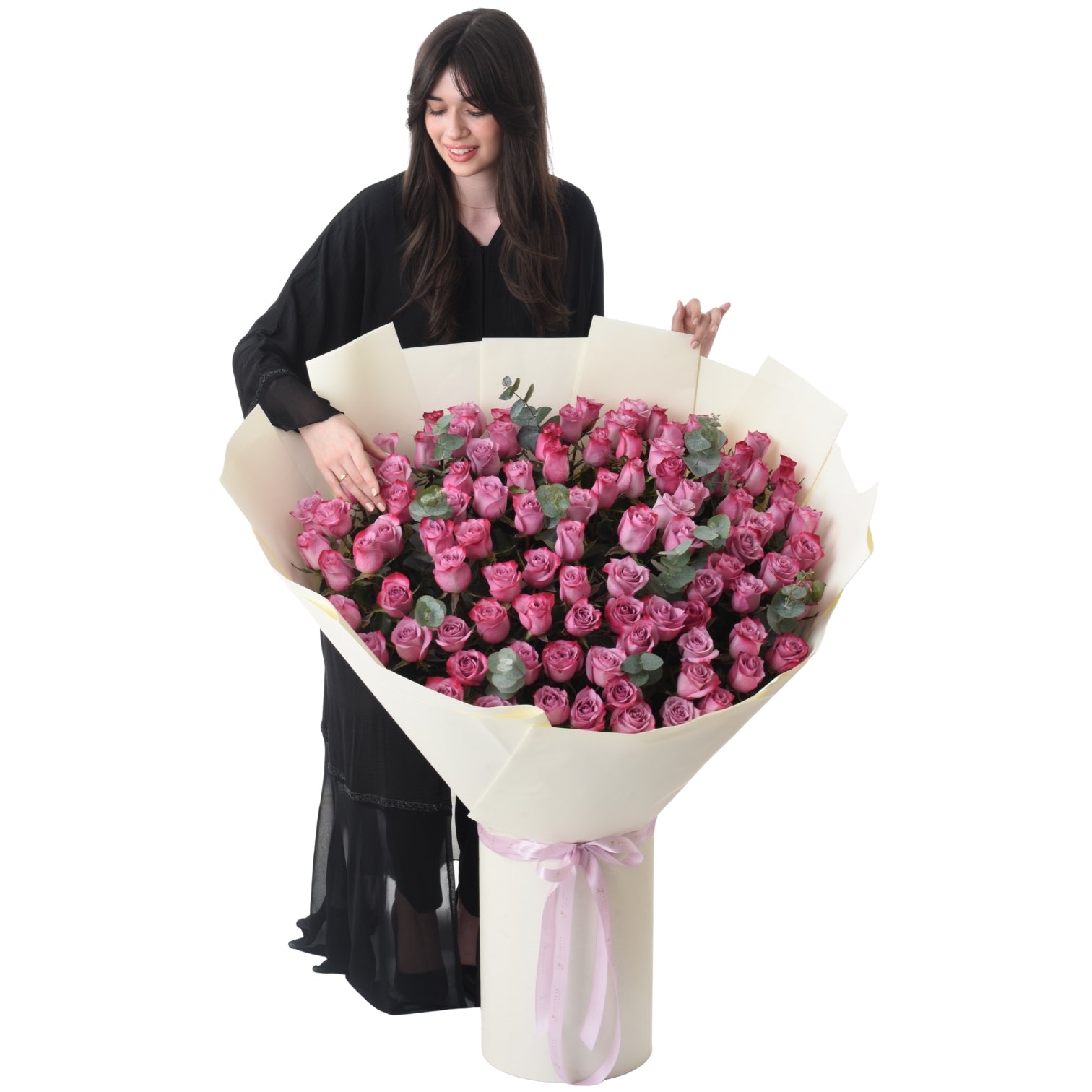 The 100 Amethyst Roses - Zuvees.ae