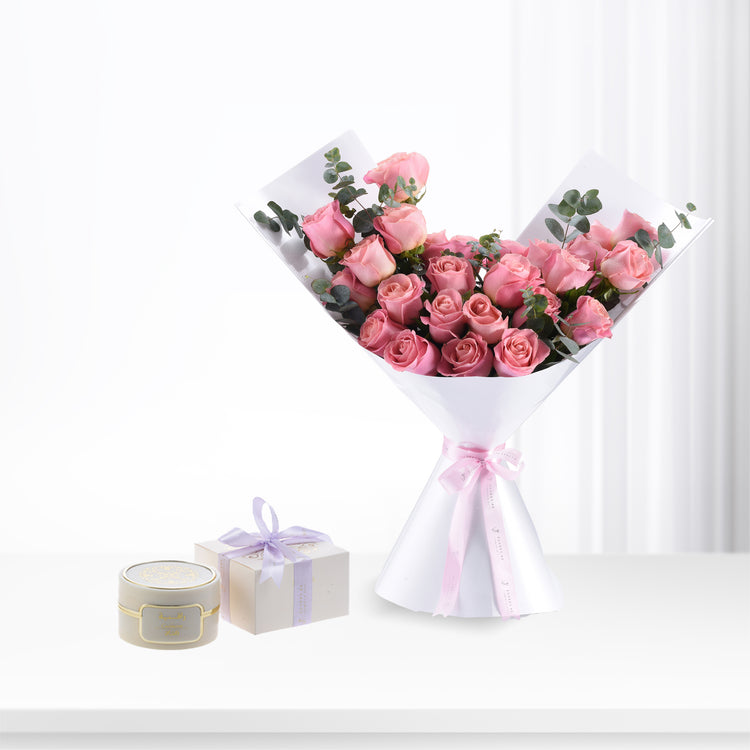 Hermosa Roses &amp; Rasasi Bakhoor Gift Set