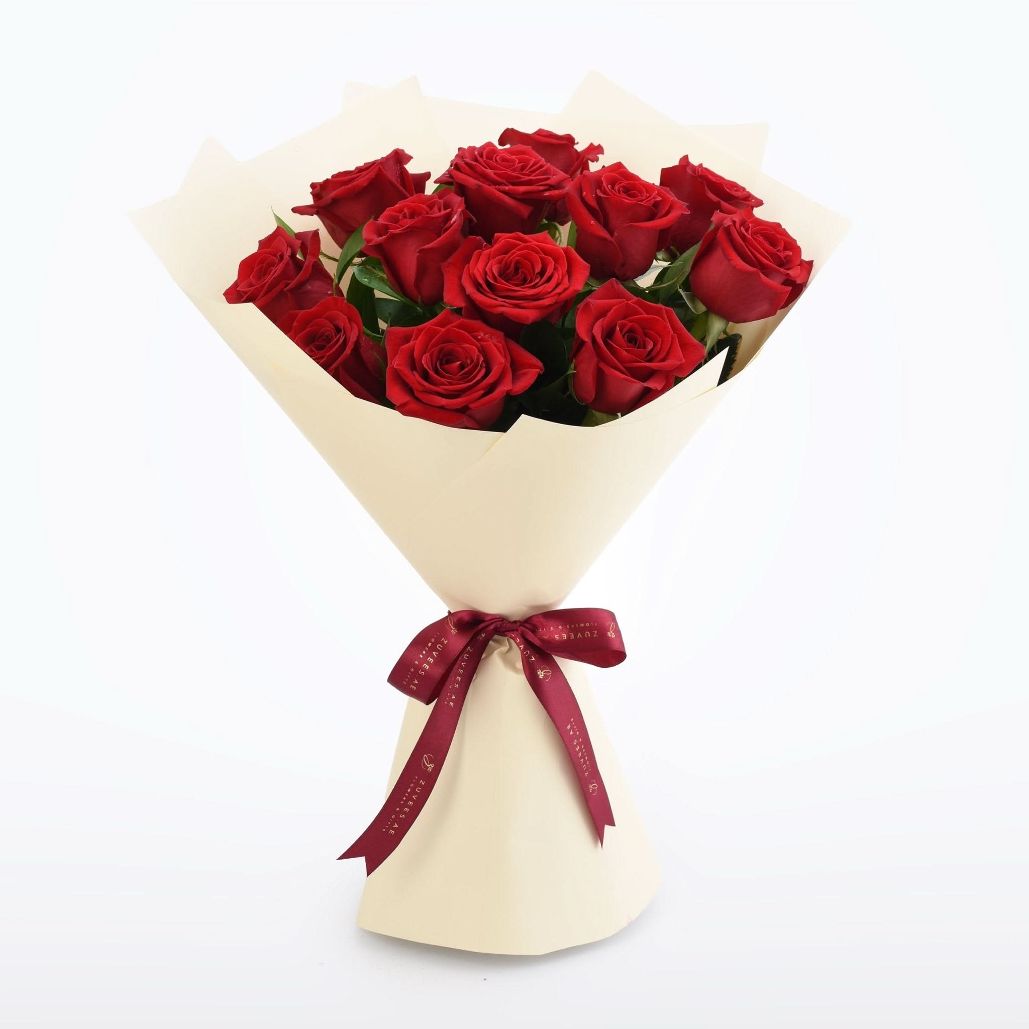 12 Roses Eternal Love Bouquet with Chocolate Cake - Zuvees.ae