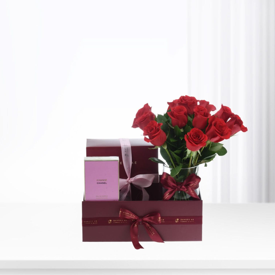 12 Red Roses Treat Box - Zuvees.ae