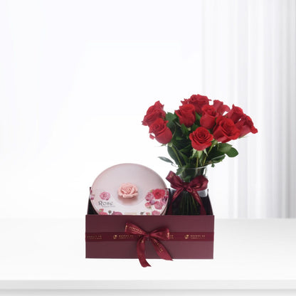 12 Red Roses Chocolate Combo - Zuvees.ae