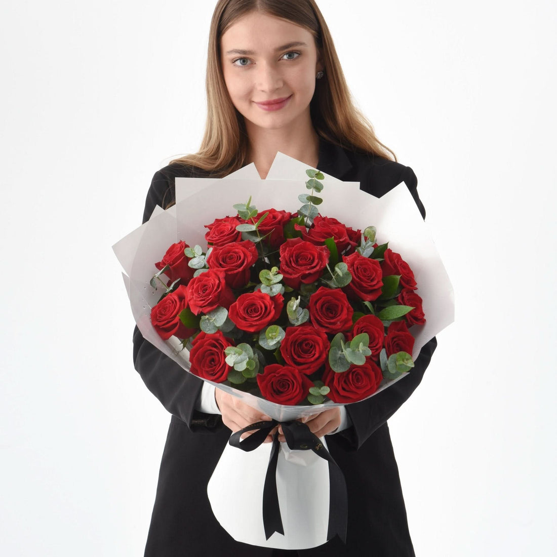 24 Red Roses Scarlet Bouquet - Zuvees.ae