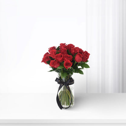 24 Red Roses In Vase - Zuvees.ae